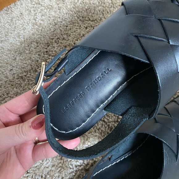 EUC Loeffler Randall Black Grayson Braided Leather Flat Sandals (Size: 7 1/2) - Picture 10 of 10
